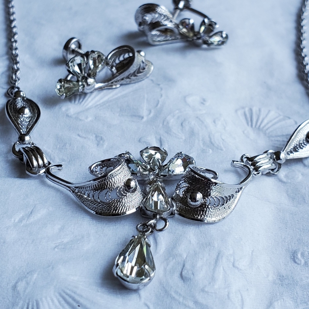 Vintage Sterling Silver Necklace Set